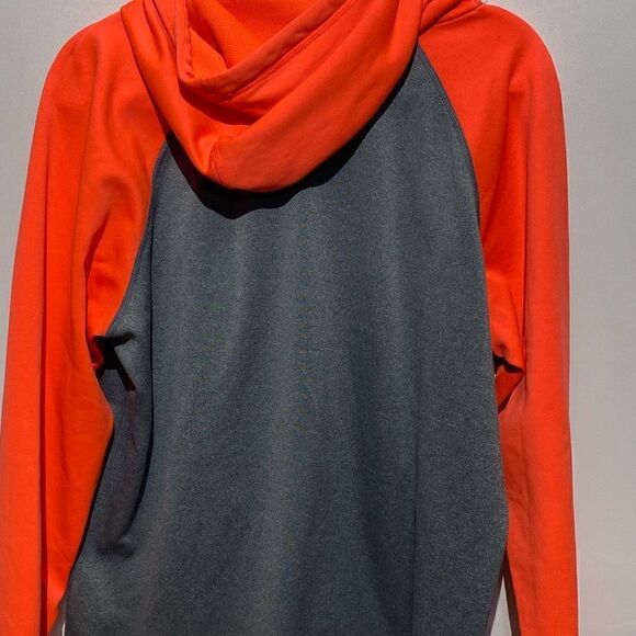 Nike Therma-Fit Women's Just Do it Color Block Gray/Orange Hoodie Sweatshirt XL - Picture 5 of 9